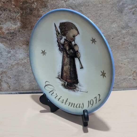 Schmid Hummel Christmas Plate 1972 "Engel mit Flöte" Angel with Flute Decorative - Picture 9 of 11